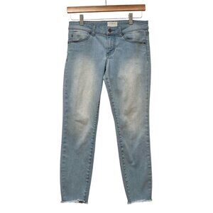 Caslon light wash raw edge skinny ankle crop jeans size 26P